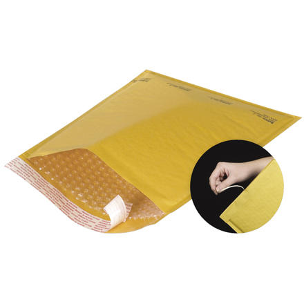 9 <span class='fraction'>1/2</span> x 14 <span class='fraction'>1/2</span>" Kraft (25 Pack) #4 Self-Seal Bubble Mailers w/Tear Strip