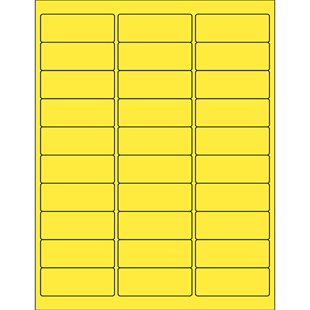 2 <span class='fraction'>5/8</span> x 1" Yellow Rectangle Laser Labels